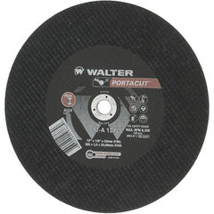 Value Collection - 12" 24 Grit Aluminum Oxide Cutoff Wheel - 1/8" Thick, 20mm Arbor, 6,300 Max RPM - Exact Industrial Supply