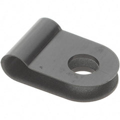 Value Collection - 1/8" Bundle Diam, 0.167" Hole, Nylon Clamp - Black - Exact Industrial Supply