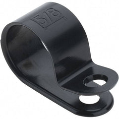 Value Collection - 5/8" Bundle Diam, #10 Hole, Nylon Clamp - Black - Exact Industrial Supply