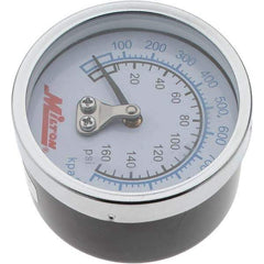 Value Collection - 2" Dial, 1/4 Thread, 0-160 Scale Range, Pressure Gauge - Back Connection Mount - Exact Industrial Supply