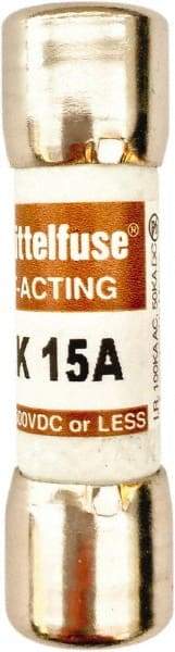 Value Collection - 600 VAC, 15 Amp, Fast-Acting Semiconductor/High Speed Fuse - 1-1/2" OAL, 100 at AC kA Rating, 13/32" Diam - Exact Industrial Supply