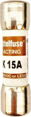 Value Collection - 600 VAC, 15 Amp, Fast-Acting Semiconductor/High Speed Fuse - 1-1/2" OAL, 100 at AC kA Rating, 13/32" Diam - Exact Industrial Supply