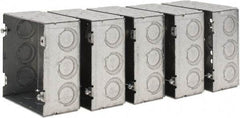 Value Collection - (17) 1/2 & 3/4" Knockouts, Steel Square Junction Box - 4-11/16" Overall Height x 4-11/16" Overall Width x 2-1/8" Overall Depth - Exact Industrial Supply