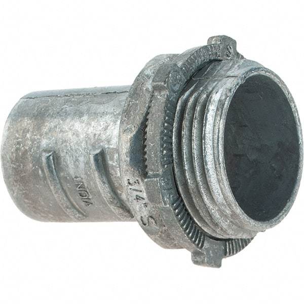 Value Collection - 3/4" Trade, Die Cast Zinc Threaded Straight FMC Conduit Connector - Exact Industrial Supply
