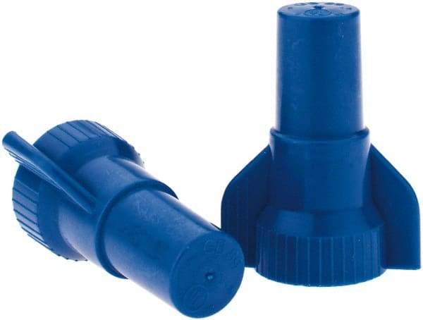 Value Collection - 16 to 14 AWG, 300 & 600 Volt, Wing Twist on Wire Connector - Blue, 221°F - Exact Industrial Supply