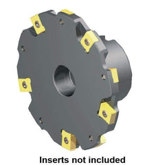 Kennametal - Shell Mount Connection, 0.2362" Cutting Width, 0.6299" Depth of Cut, 80mm Cutter Diam, 0.8661" Hole Diam, 4 Tooth Indexable Slotting Cutter - 90° LN Toolholder, LNE 1235... Insert - Exact Industrial Supply