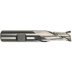 1/2 Dia. x 3 Overall Length 2-Flute Square End M-42 Cobalt SE End Mill-Round Shank-Center Cut-Uncoated - Exact Industrial Supply