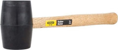 Stanley - 1 Lb Head Rubber Mallet - 13-1/2" OAL, 11" Long Wood Handle - Exact Industrial Supply