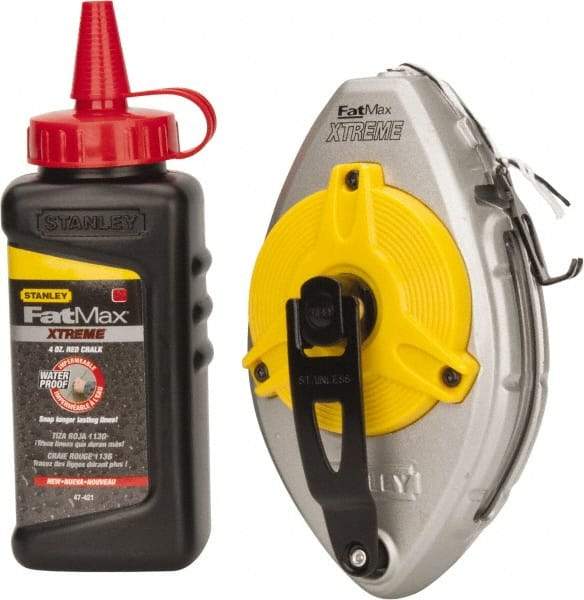 Stanley - 100' Long Chalk Reel - Red - Exact Industrial Supply