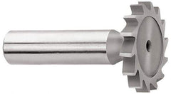 Whitney Tool Co. - 1" Diam x 5/32" Face Width, Cobalt, 16 Teeth, Shank Connection Woodruff Keyseat Cutter - Uncoated, 2-5/32" OAL x 1/2" Shank, Straight Teeth - Exact Industrial Supply