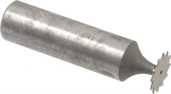 Whitney Tool Co. - 1/2" Diam x 1/64" Face Width, Cobalt, 12 Teeth, Shank Connection Woodruff Keyseat Cutter - Uncoated, 2-1/64" OAL x 1/2" Shank, Straight Teeth - Exact Industrial Supply