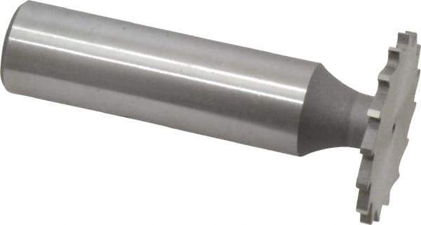 Whitney Tool Co. - 1" Diam x 1/16" Face Width, Cobalt, 16 Teeth, Shank Connection Woodruff Keyseat Cutter - Uncoated, 2-1/16" OAL x 1/2" Shank, Straight Teeth - Exact Industrial Supply