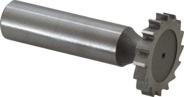 Whitney Tool Co. - 1" Diam x 11/64" Face Width, Cobalt, 16 Teeth, Shank Connection Woodruff Keyseat Cutter - Uncoated, 2-11/64" OAL x 1/2" Shank, Straight Teeth - Exact Industrial Supply