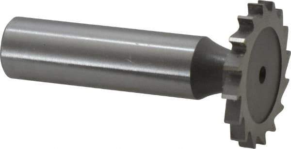 Whitney Tool Co. - 1-1/8" Diam x 1/8" Face Width, Cobalt, 16 Teeth, Shank Connection Woodruff Keyseat Cutter - Uncoated, 2-1/8" OAL x 1/2" Shank, Straight Teeth - Exact Industrial Supply