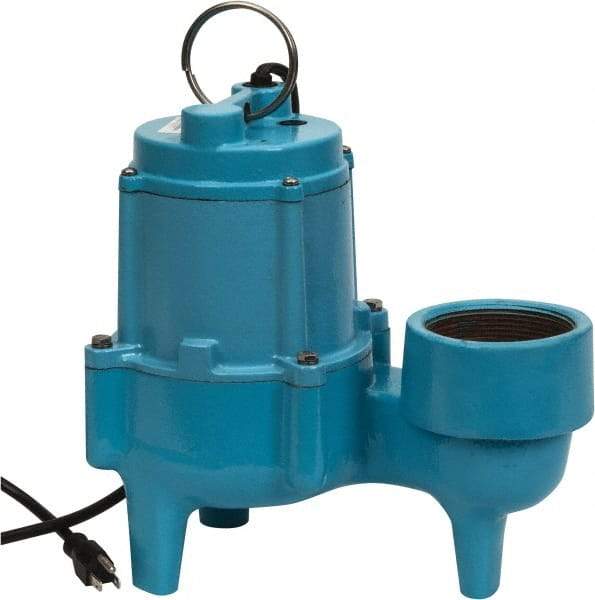 Little Giant Pumps - 4/10 hp, 8.5 Amp Rating, 115 Volts, Manual Operation, Sewage Pump - 1 Phase, Cast Iron Housing - Exact Industrial Supply