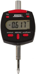 SPI - 0 to 2 Inch Range, 0.00005 Inch Resolution, Electronic Drop Indicator - Lithium Battery - Exact Industrial Supply