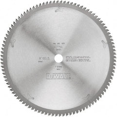 DeWALT - 14" Diam, 1" Arbor Hole Diam, 100 Tooth Wet & Dry Cut Saw Blade - Tungsten Carbide-Tipped, Standard Round Arbor - Exact Industrial Supply