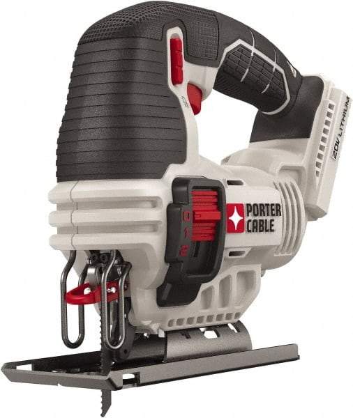 Porter-Cable - 20 Volt, 2,500 SPM, 3/4" Stroke Length, Lithium-Ion Cordless Jigsaw - 45° Cutting Angle, Series 20V MAX - Exact Industrial Supply