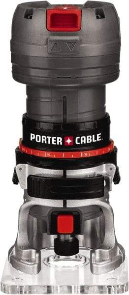 Porter-Cable - 31,000 RPM, 0.5 HP, 5.6 Amp, Laminate Trimmer Electric Router - 120 Volts, 1/4 Inch Collet - Exact Industrial Supply