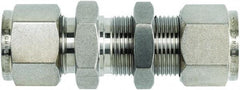 Brennan - 3/4" OD, Stainless Steel Bulkhead Union - Comp x Comp Ends - Exact Industrial Supply