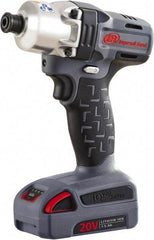 Ingersoll-Rand - 1/4" Drive 20 Volt Pistol Grip Cordless Impact Wrench & Ratchet - 1,700 RPM, 2,800 BPM, 165 Ft/Lb Torque, 2 Lithium-Ion Batteries Not Included - Exact Industrial Supply