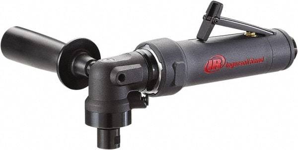 Ingersoll-Rand - 1/4" Collet, Angle Handle, Air Angle Die Grinder - 18,000 RPM, Rear Exhaust, 25 CFM, 1 hp, 90 psi - Exact Industrial Supply