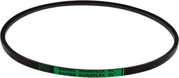 Bando - Section 4L, 1/2" Wide, 50" Outside Length, V-Belt - Rubber Compound, Black, Fractional HP, No. 4L500 - Exact Industrial Supply