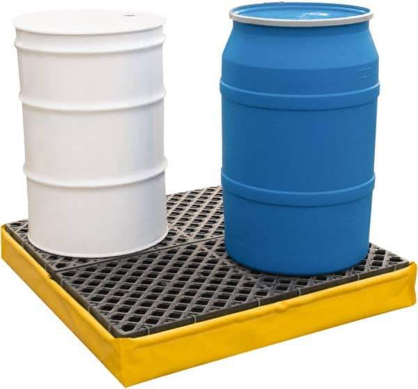 UltraTech - 66 Gal Sump, 2,400 Lb Capacity, 4 Drum, Polyethylene Spill Deck or Pallet - 56" Long x 25" Wide x 8" High, Liftable Fork, 2 x 4 Drum Configuration - Exact Industrial Supply
