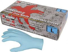 Disposable Gloves: Size Large, 8 mil, Nitrile Blue, 9-1/2″ Length, FDA Approved