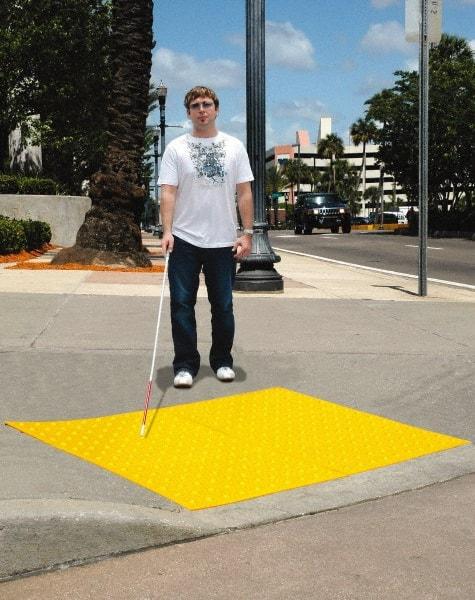 UltraTech - 3 Ft. Long x 2 Ft. Wide, Urethane Surface, Molded Bubble Entrance Matting - Outdoor, Heavy Traffic, Urethane, Yellow - Exact Industrial Supply