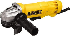 DeWALT - 4-1/2" Wheel Diam, 11,000 RPM, Corded Angle & Disc Grinder - 5/8-11 Spindle, 120 Volts, 11 Amps - Exact Industrial Supply