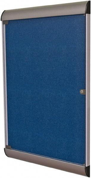 Ghent - 42.13" Wide x 27-3/4" High Enclosed Cork Bulletin Board - Vinyl, Caramel - Exact Industrial Supply
