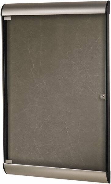 Ghent - 59.13" Wide x 36" High Enclosed Cork Bulletin Board - Natural Cork, Aluminum Frame - Exact Industrial Supply