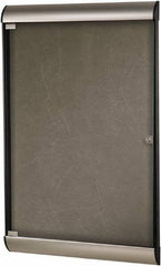 Ghent - 59.13" Wide x 36" High Enclosed Cork Bulletin Board - Natural Cork, Aluminum Frame - Exact Industrial Supply