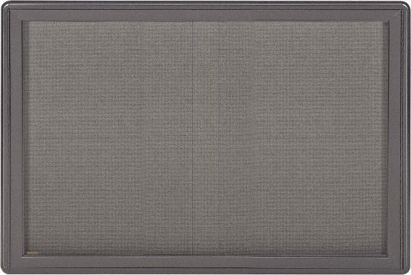 Ghent - 47" Wide x 34" High Enclosed Cork Bulletin Board - Fabric Covered, Black - Exact Industrial Supply