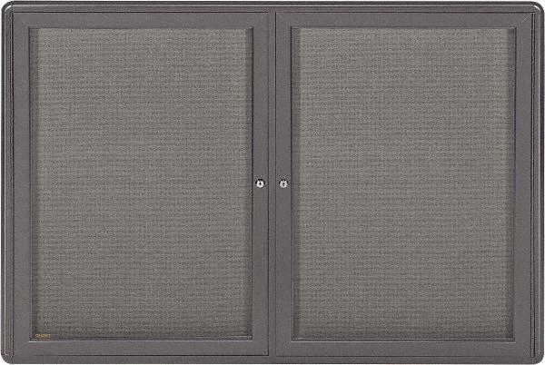 Ghent - 34" Wide x 24" High Enclosed Cork Bulletin Board - Fabric Covered, Black - Exact Industrial Supply