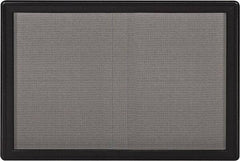 Ghent - 47" Wide x 34" High Enclosed Cork Bulletin Board - Fabric Covered, Black - Exact Industrial Supply