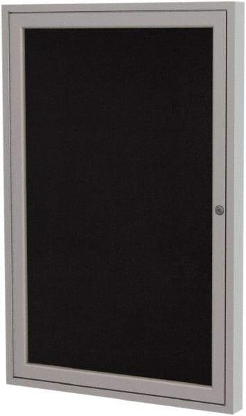 Ghent - 36" Wide x 30" High Enclosed Cork Bulletin Board - Rubber, Black - Exact Industrial Supply