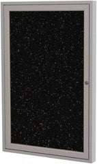 Ghent - 36" Wide x 24" High Enclosed Cork Bulletin Board - Rubber, Tan Speckled - Exact Industrial Supply
