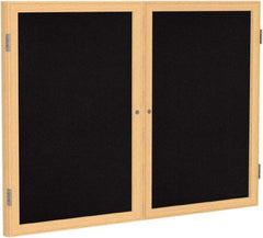 Ghent - 48" Wide x 36" High Enclosed Cork Bulletin Board - Rubber, Black - Exact Industrial Supply