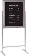 Ghent - 1 Door, 30 Inch Wide x 36 Inch High, Acrylic Enclosed Letter Board - Silver Satin - Exact Industrial Supply