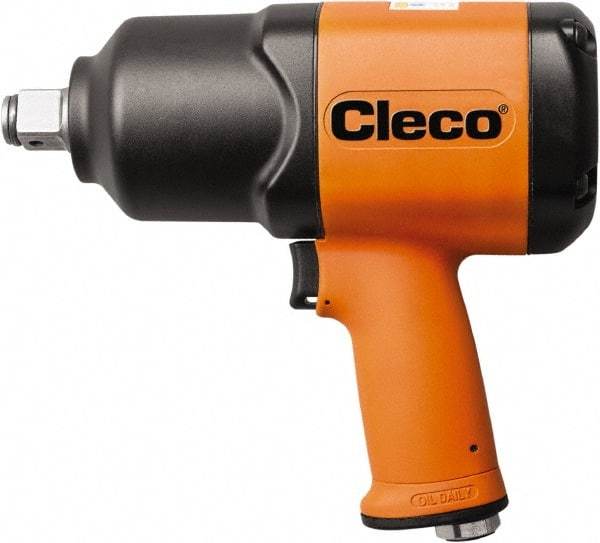 Cleco - 3/4" Drive, 5,500 RPM, 1,300 Ft/Lb Torque Impact Wrench - Pistol Grip Handle, 1,000 IPM, 64 CFM, 90 psi, 1/4" NPT Inlet - Exact Industrial Supply