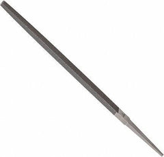 Anglo American - 10" Long, Smooth Cut, Square American-Pattern File - Double Cut, 0.37" Overall Thickness, Tang - Exact Industrial Supply