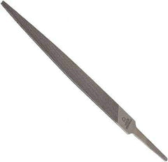 Anglo American - 10" Long, Second Cut, Warding American-Pattern File - Double Cut, 0.12" Overall Thickness, Tang - Exact Industrial Supply