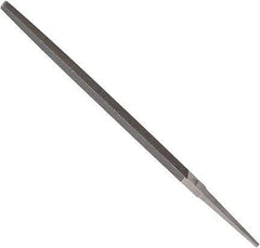 Anglo American - 10" Long, Bastard Cut, Square American-Pattern File - Double Cut, 0.37" Overall Thickness, Tang - Exact Industrial Supply