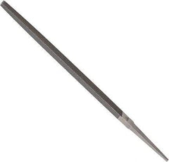 Anglo American - 10" Long, Second Cut, Square American-Pattern File - Double Cut, 0.37" Overall Thickness, Tang - Exact Industrial Supply