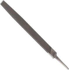Anglo American - 10" Long, Bastard Cut, Flat American-Pattern File - Double Cut, 0.24" Overall Thickness, Tang - Exact Industrial Supply