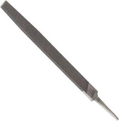 Anglo American - 10" Long, Bastard Cut, Triangle American-Pattern File - Double Cut, 0.67" Overall Thickness, Tang - Exact Industrial Supply