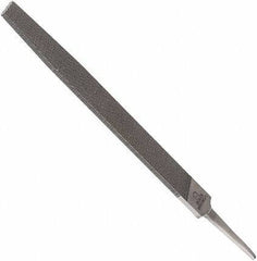 Anglo American - 14" Long, Bastard Cut, Flat American-Pattern File - Double Cut, 0.3" Overall Thickness, Tang - Exact Industrial Supply