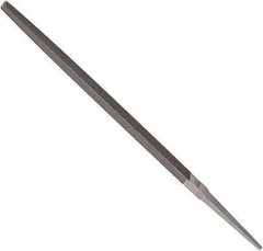 Anglo American - 12" Long, Smooth Cut, Square American-Pattern File - Double Cut, 0.45" Overall Thickness, Tang - Exact Industrial Supply